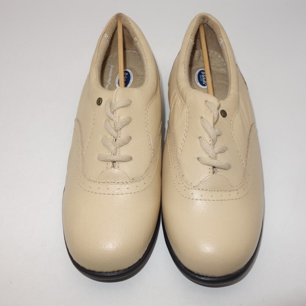 NEW Dr. Scholl's Lace Up Oxford Women's 6.5  Air Pillow Insole Leather Shoes Tan